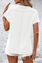 Damen T-Shirt Kurzarm Streifen gerippt Rundhals – zeitloser Alltagsbegleiter | Cleo