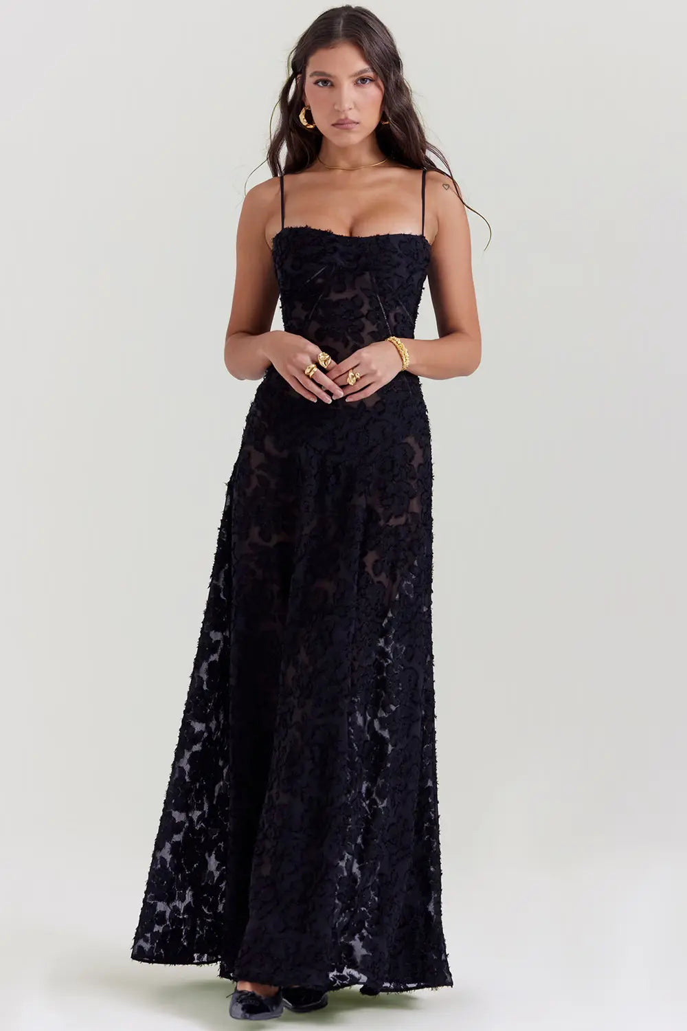 Women's Open-Back Adjustable Strap Flowy Summer Maxi Dress – Garden Pa – Lamiano