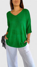 Damen Bluse V-Ausschnitt knitterfrei – komfortabel für Büro & Alltag | Isla