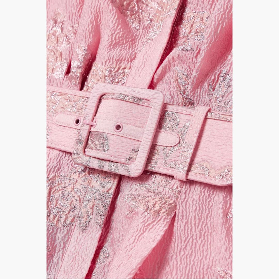 Damen Blumenkleid Puffärmel mit Gürtel – Partykleid tailliert für festliche und entspannte Anlässe | Caroline