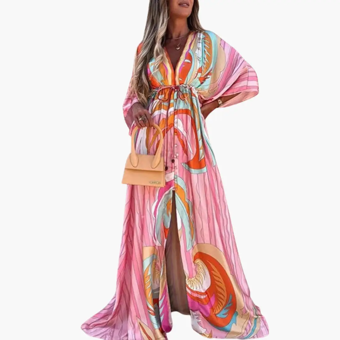 Damen Sommerkleid Maxikleid Blumenmuster fließend leicht – farbenfroh sommerlich für besondere Anlässe | Thalia