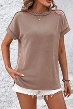 Damen T-Shirt Kurzarm Streifen gerippt Rundhals – zeitloser Alltagsbegleiter | Cleo