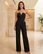 Damen Jumpsuit ärmellos Wide Leg V-Ausschnitt – fließend elegant für besondere Anlässe | Anya