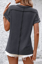 Damen T-Shirt Kurzarm Streifen gerippt Rundhals – zeitloser Alltagsbegleiter | Cleo