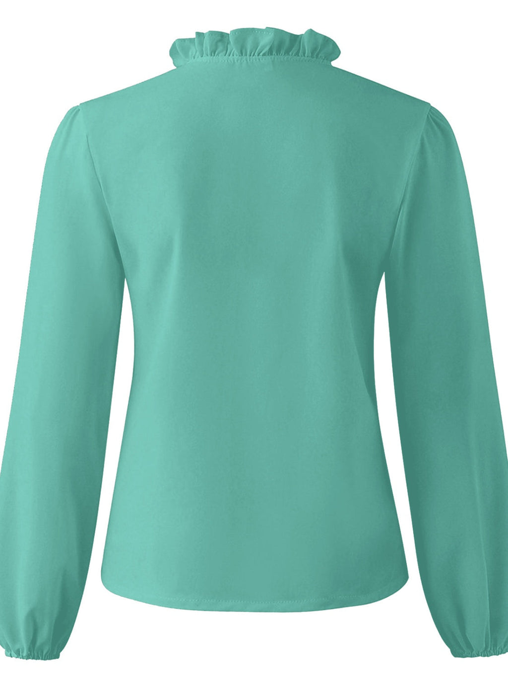 Damen Bluse Langarm V-Ausschnitt mit Rüschen – feminin für Büro & Abend | Lila
