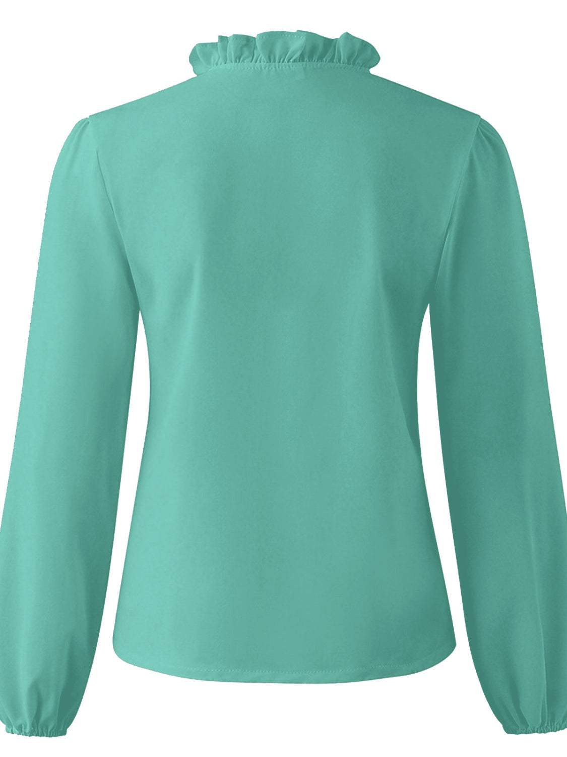 Damen Bluse Langarm V-Ausschnitt mit Rüschen – feminin für Büro & Abend | Lila