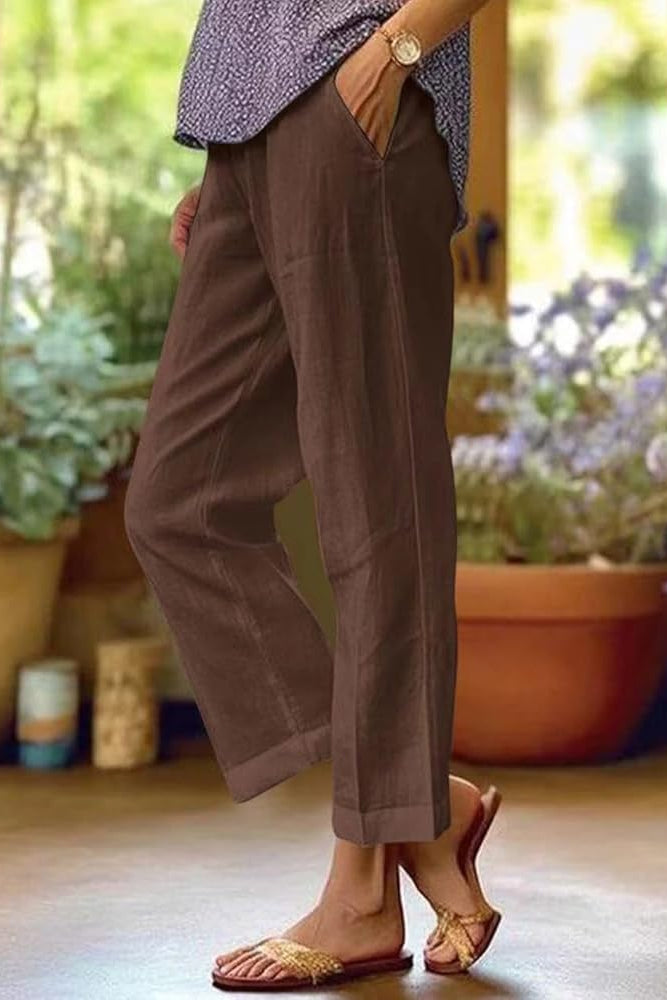 Damen Stoffhose Straight Leg – fließend, leicht, für den Sommer | Mila