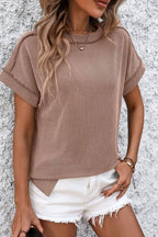 Damen T-Shirt Kurzarm Streifen gerippt Rundhals – zeitloser Alltagsbegleiter | Cleo