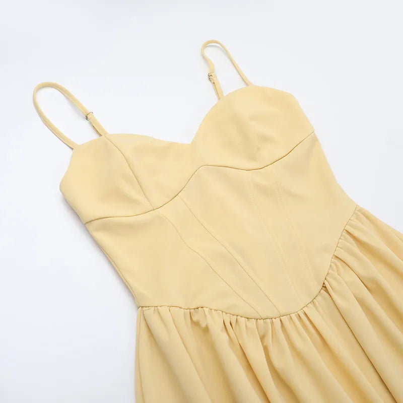Damen Midikleid A-Linie Herzausschnitt Korsett-Oberteil Spaghettiträger – festlich & Hochzeitsgast | Ronja