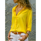 Damen Bluse Langarm mit Knopfleiste leicht – klassisch vielseitig für Business & Alltag | Elise