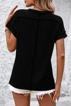 Damen T-Shirt Kurzarm Streifen gerippt Rundhals – zeitloser Alltagsbegleiter | Cleo