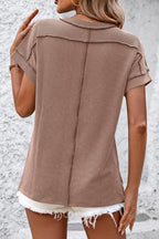 Damen T-Shirt Kurzarm Streifen gerippt Rundhals – zeitloser Alltagsbegleiter | Cleo