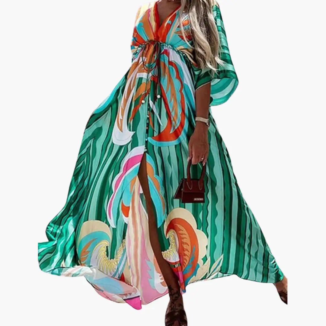 Damen Sommerkleid Maxikleid Blumenmuster fließend leicht – farbenfroh sommerlich für besondere Anlässe | Thalia