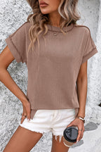 Damen T-Shirt Kurzarm Streifen gerippt Rundhals – zeitloser Alltagsbegleiter | Cleo
