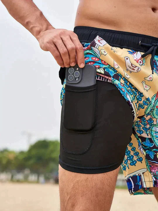 Herren Badeshorts schnelltrocknend mit Innenfutter – für Strand & Pool | Noah