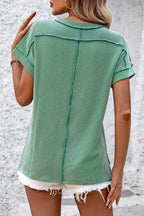 Damen T-Shirt Kurzarm Streifen gerippt Rundhals – zeitloser Alltagsbegleiter | Cleo
