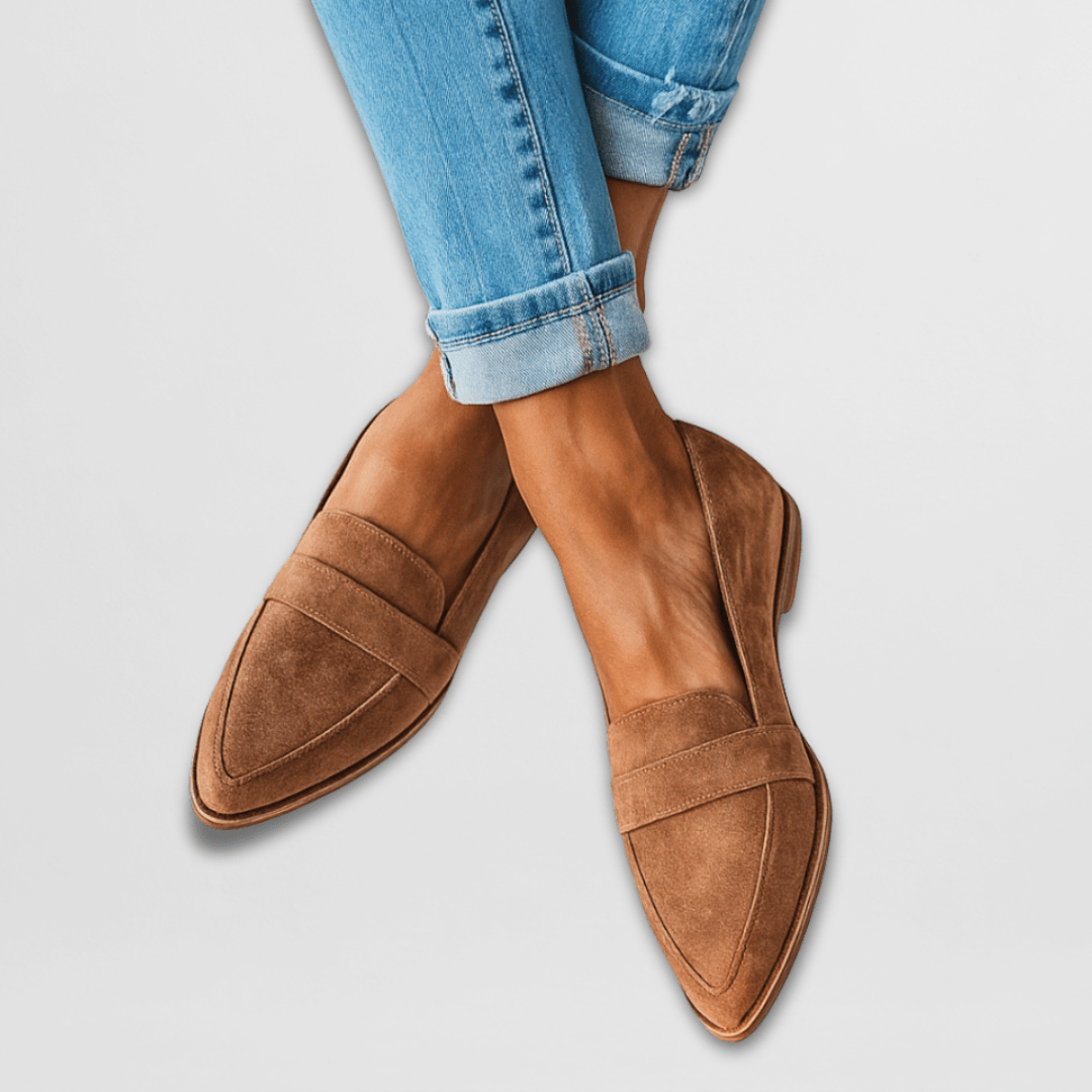 Damen Loafer Wildleder orthopädisch mit Fußbett – bequem für Arbeit & Alltag | Aria