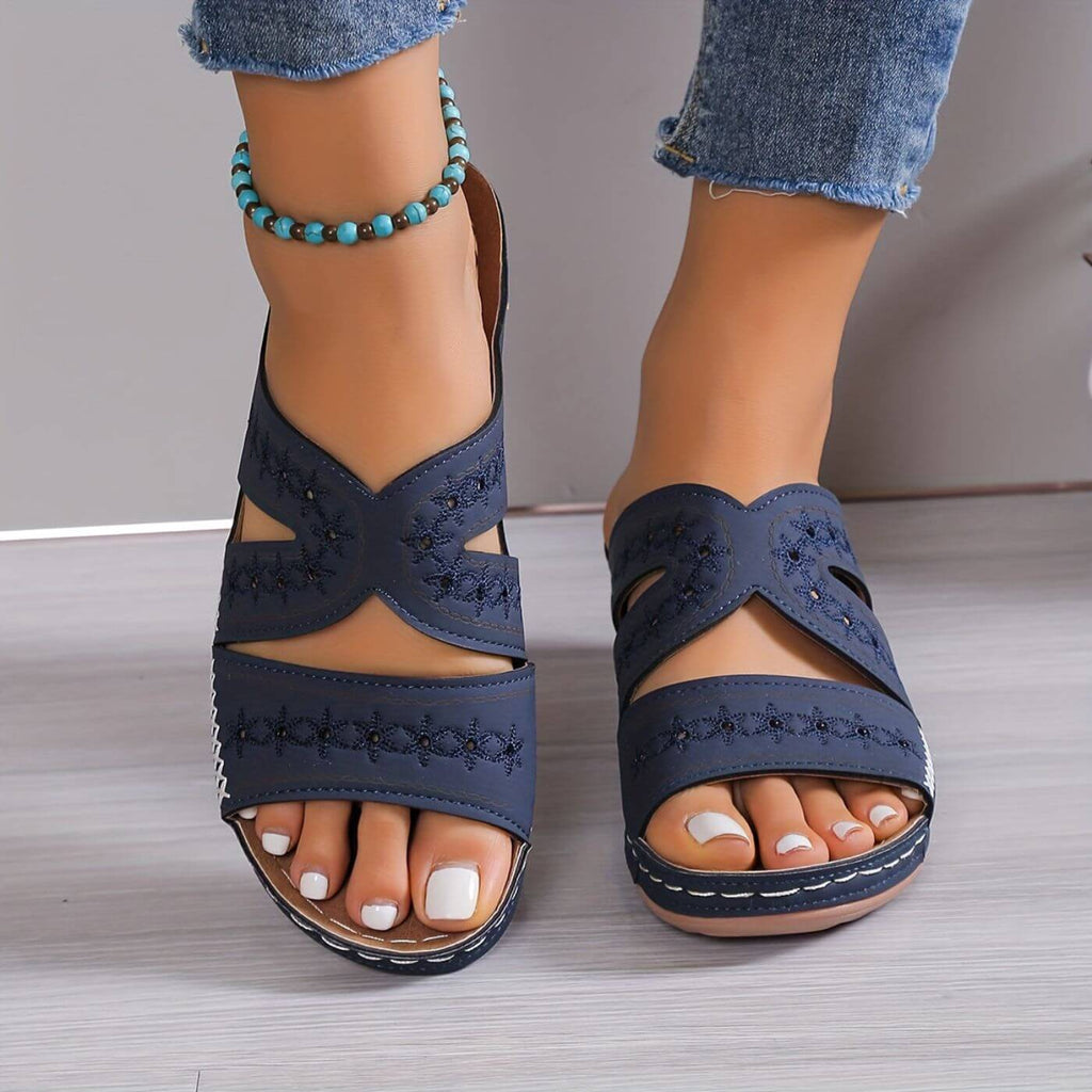 Damen Sandalen orthopädisch mit Fußbett rutschfest – Dämpfung für den ganzen Tag | Bessie