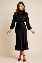 Damen Midikleid hohe Taille – zeitlos elegant für besondere Anlässe & Alltag | Indra