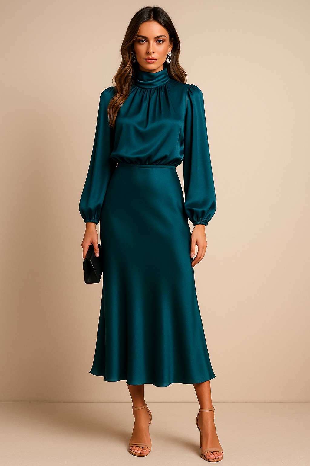 Damen Midikleid hohe Taille – zeitlos elegant für besondere Anlässe & Alltag | Indra
