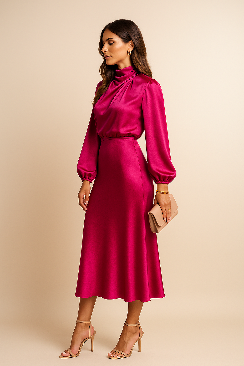 Damen Midikleid hohe Taille – zeitlos elegant für besondere Anlässe & Alltag | Indra
