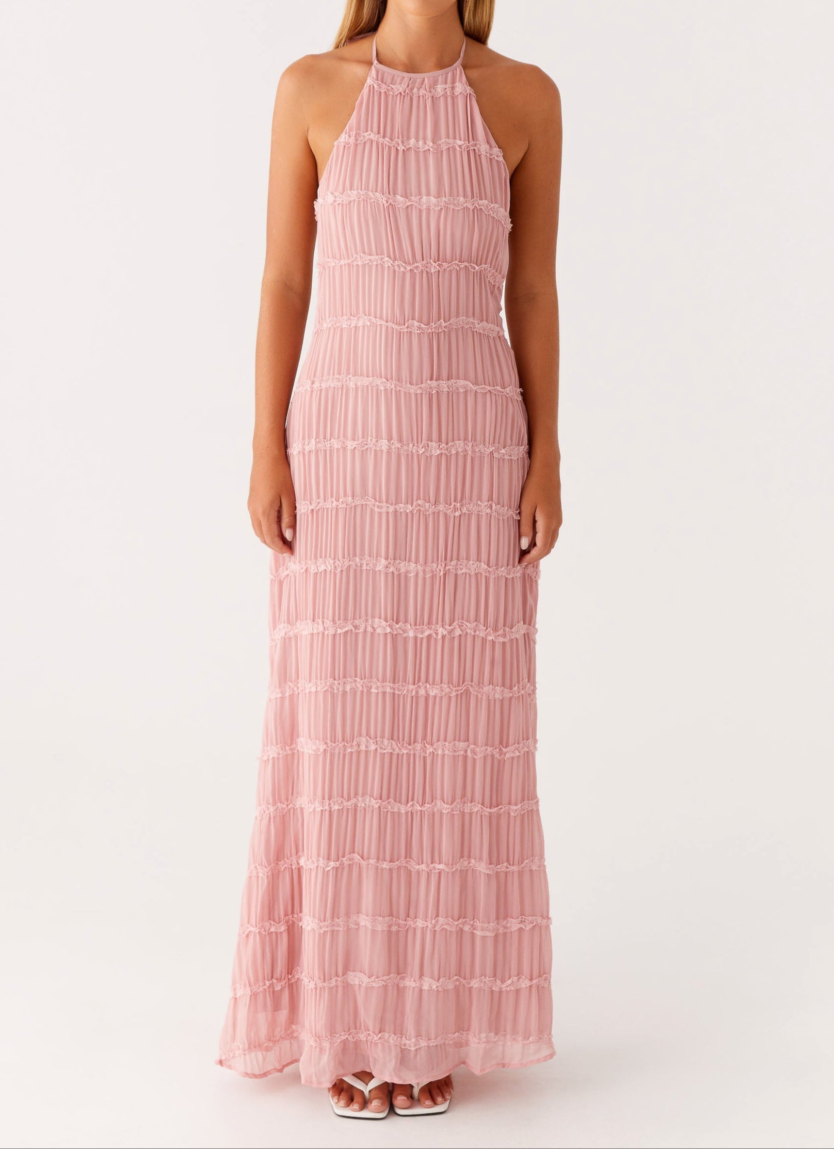 Damen Maxikleid Neckholder fließend – elegant für Hochzeit & Abend | Saskia