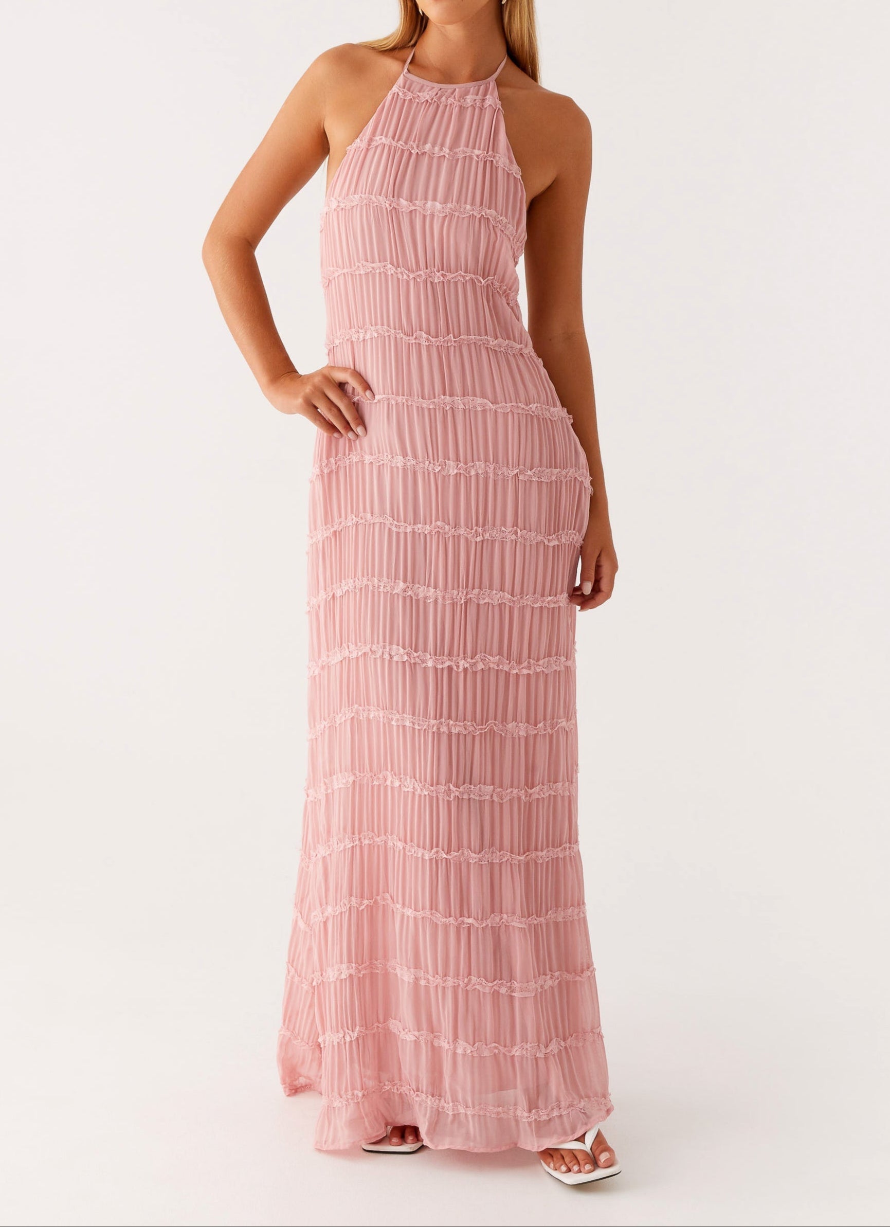 Damen Maxikleid Neckholder fließend – elegant für Hochzeit & Abend | Saskia