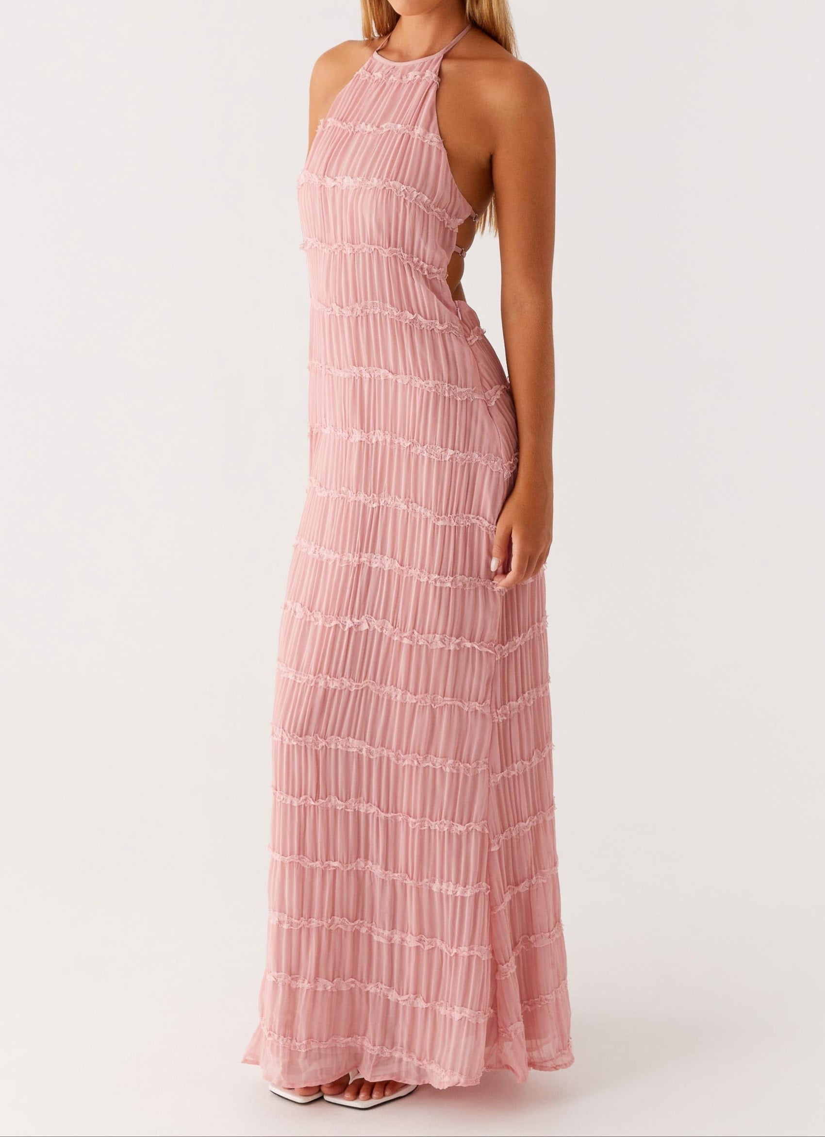Damen Maxikleid Neckholder fließend – elegant für Hochzeit & Abend | Saskia
