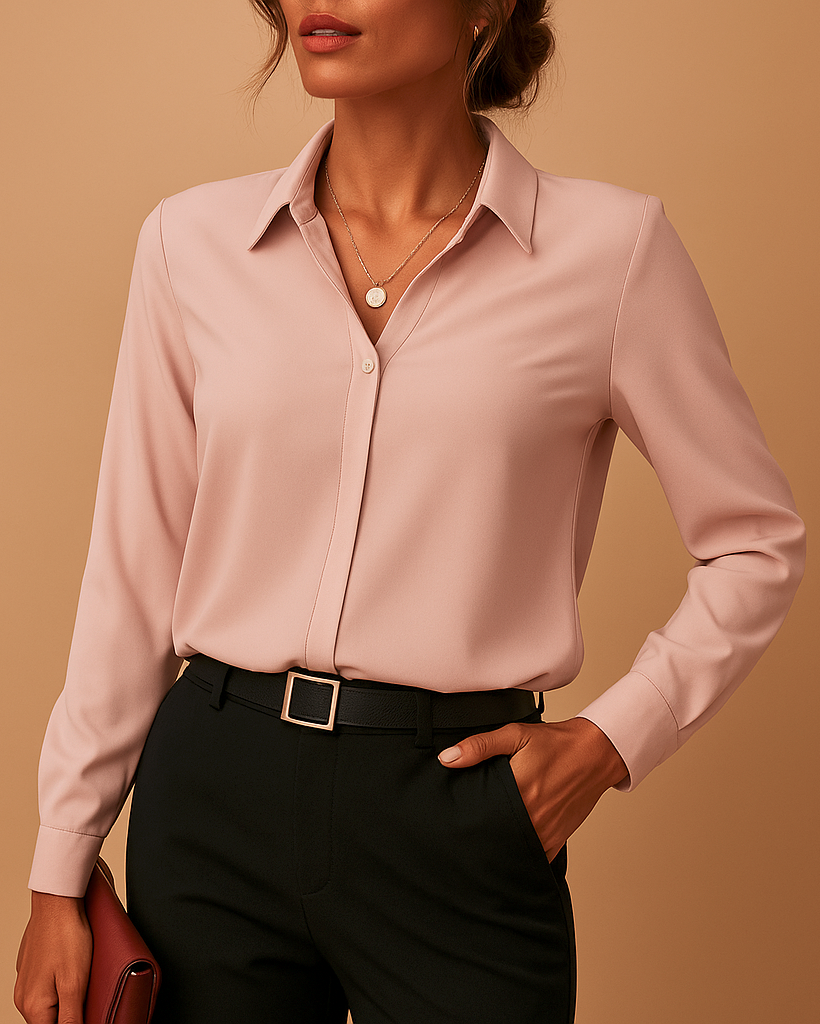 Women's V-Neck Blouse – Classic & Elegant for Work & Everyday | Greer