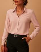 Women's V-Neck Blouse – Classic & Elegant for Work & Everyday | Greer