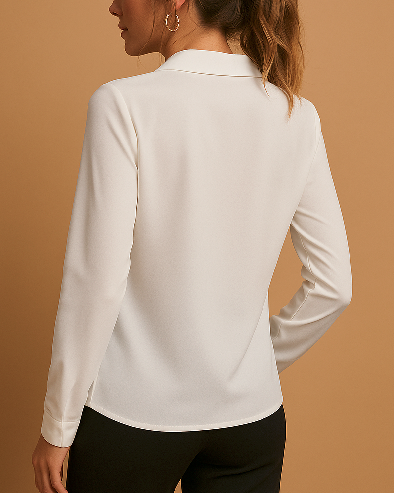 Women's V-Neck Blouse – Classic & Elegant for Work & Everyday | Greer