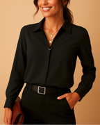 Women's V-Neck Blouse – Classic & Elegant for Work & Everyday | Greer