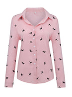 Damen Bluse mit Print und Knopfleiste – locker & alltagstauglich