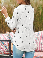 Damen Bluse mit Print und Knopfleiste – locker & alltagstauglich