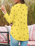Damen Bluse mit Print und Knopfleiste – locker & alltagstauglich