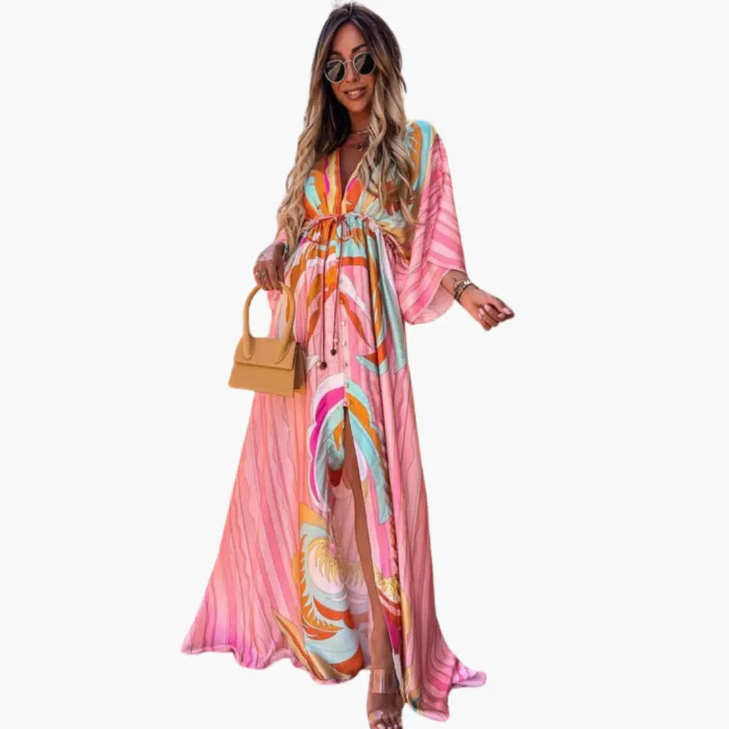 Damen Sommerkleid Maxikleid Blumenmuster fließend leicht – farbenfroh sommerlich für besondere Anlässe | Thalia