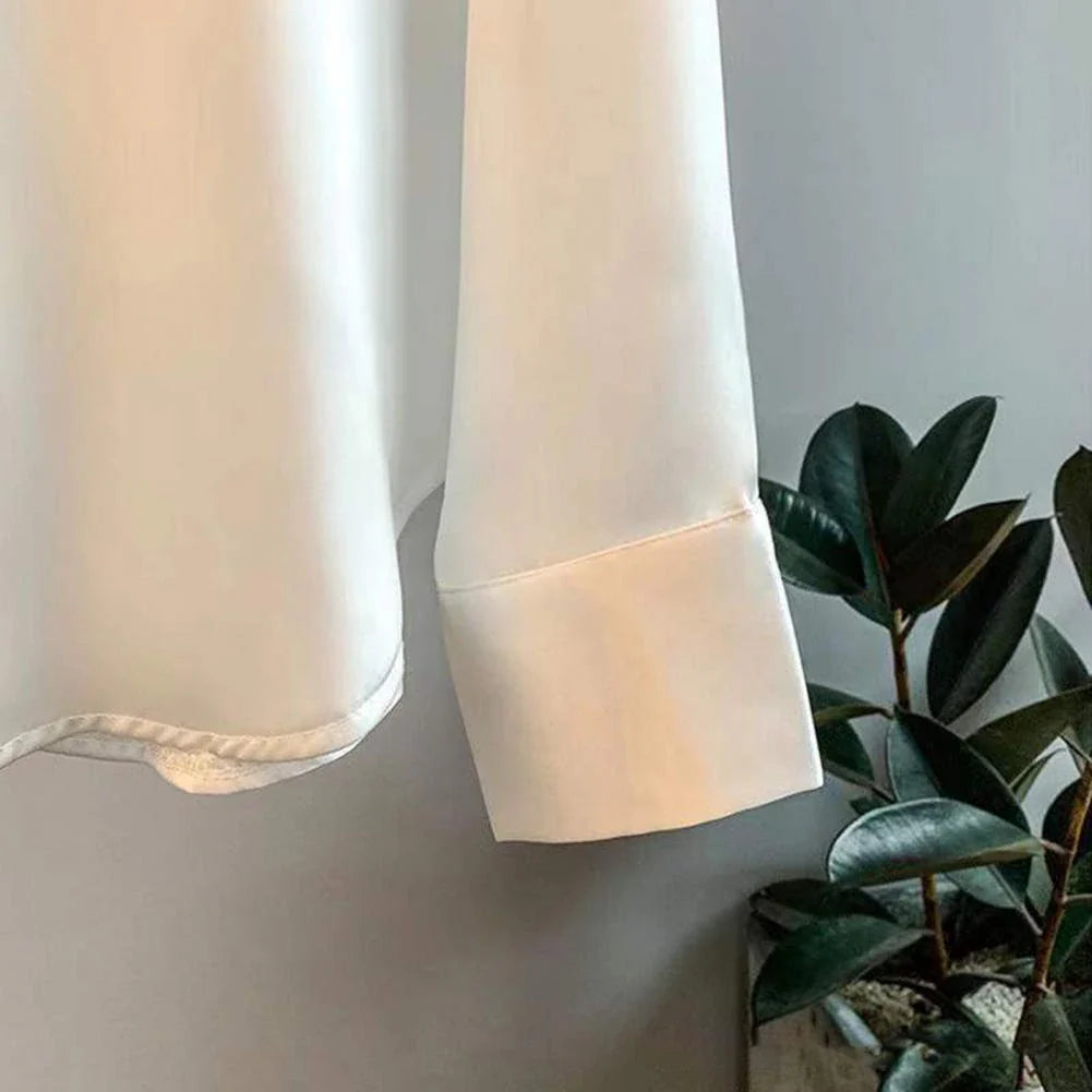 Damen Seidenbluse Langarm mit Knopfleiste – luxuriös-klassisch für Büro & besondere Anlässe | Diane