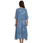 Damen Maxikleid mit Strickjacke Blumen-Set – zweiteilig, festlich | Dina