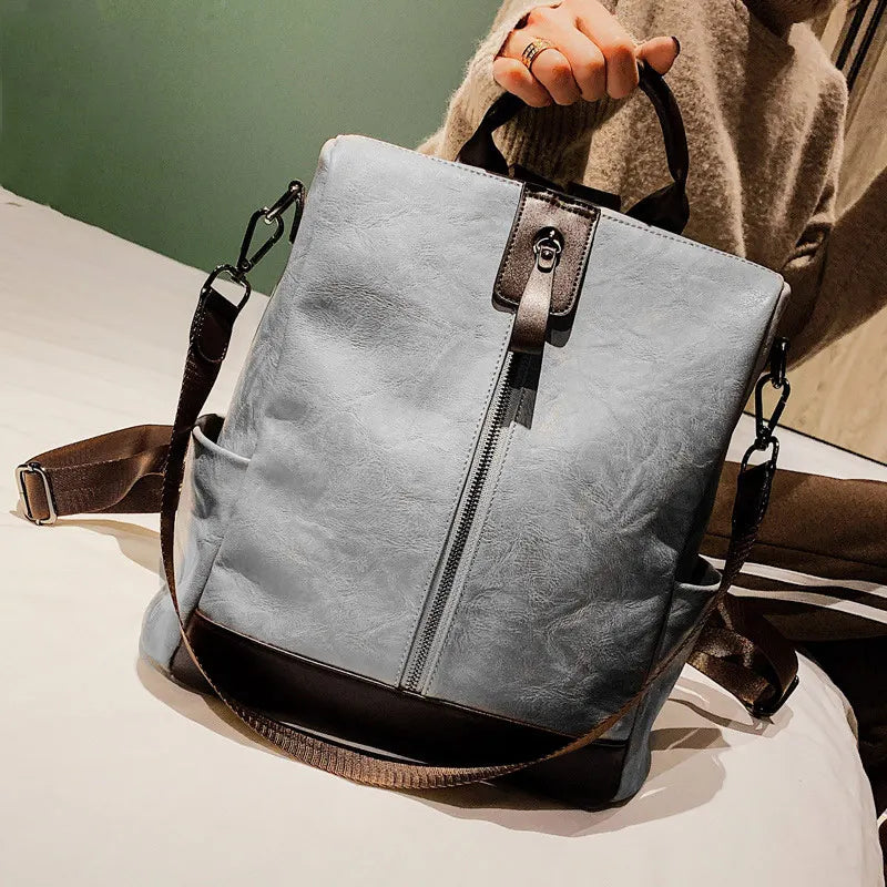 Women's Leather Vintage Backpack – Convertible Shoulder & Travel Bag | Freya