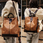 Women's Leather Vintage Backpack – Convertible Shoulder & Travel Bag | Freya