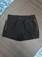 Herren-Badeshorts Schwarz Badehose schnelltrocknend | Laro