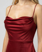 Damen Maxikleid mit Beinschlitz fließend – elegant für besondere Anlässe | Saga