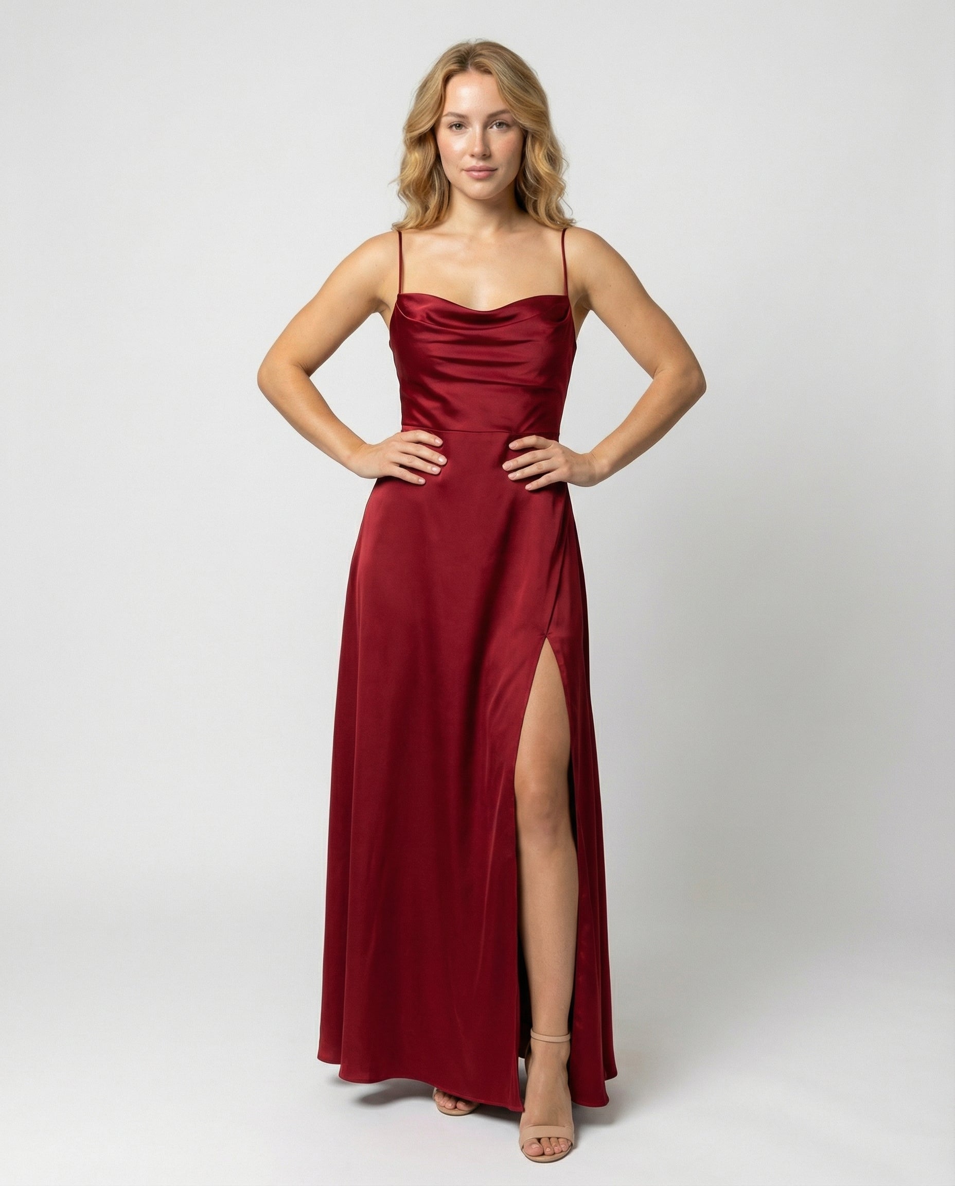 Damen Maxikleid mit Beinschlitz fließend – elegant für besondere Anlässe | Saga