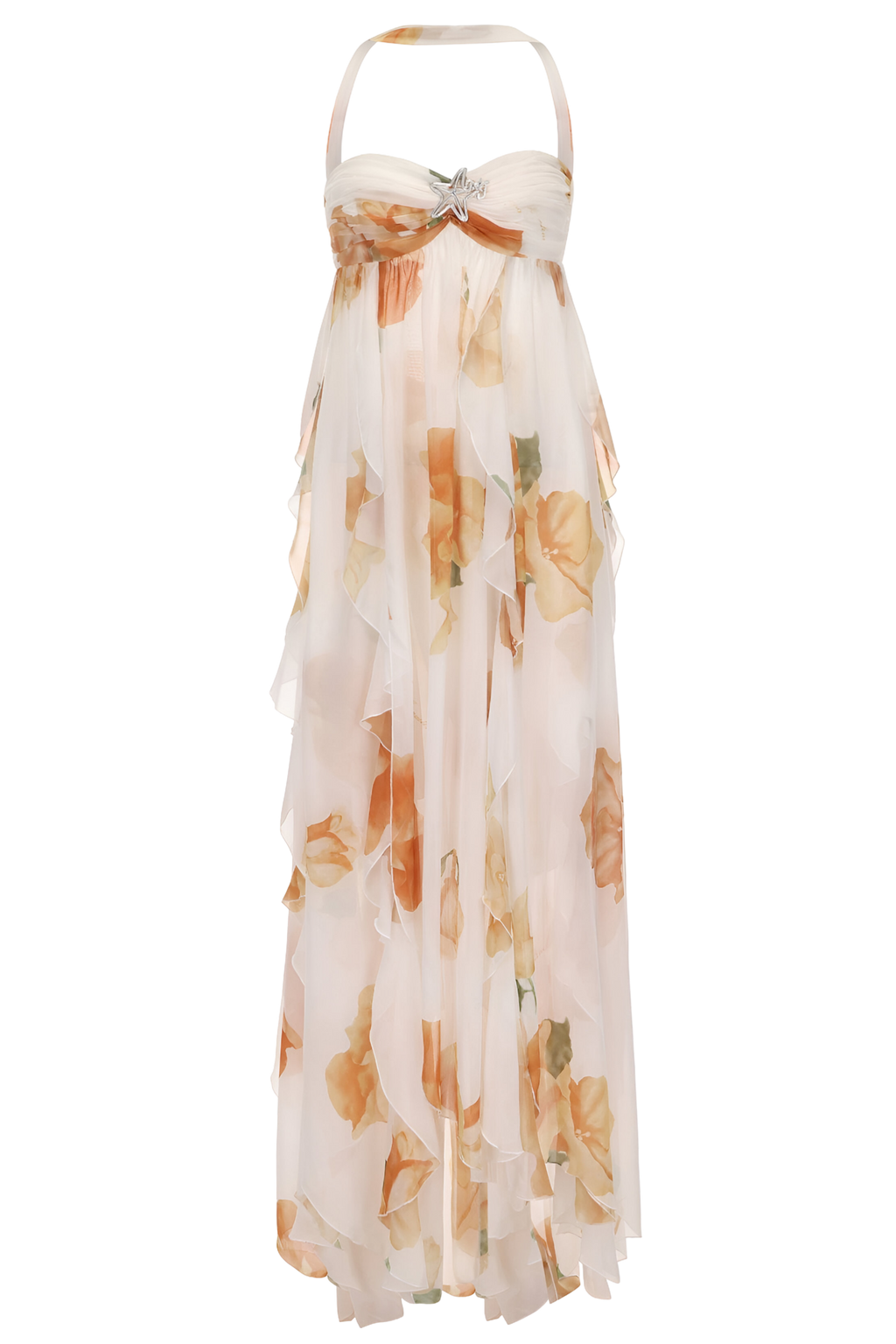 Damen Maxikleid Neckholder Empiretaille fließend – elegant für Hochzeit und Abend | Nia