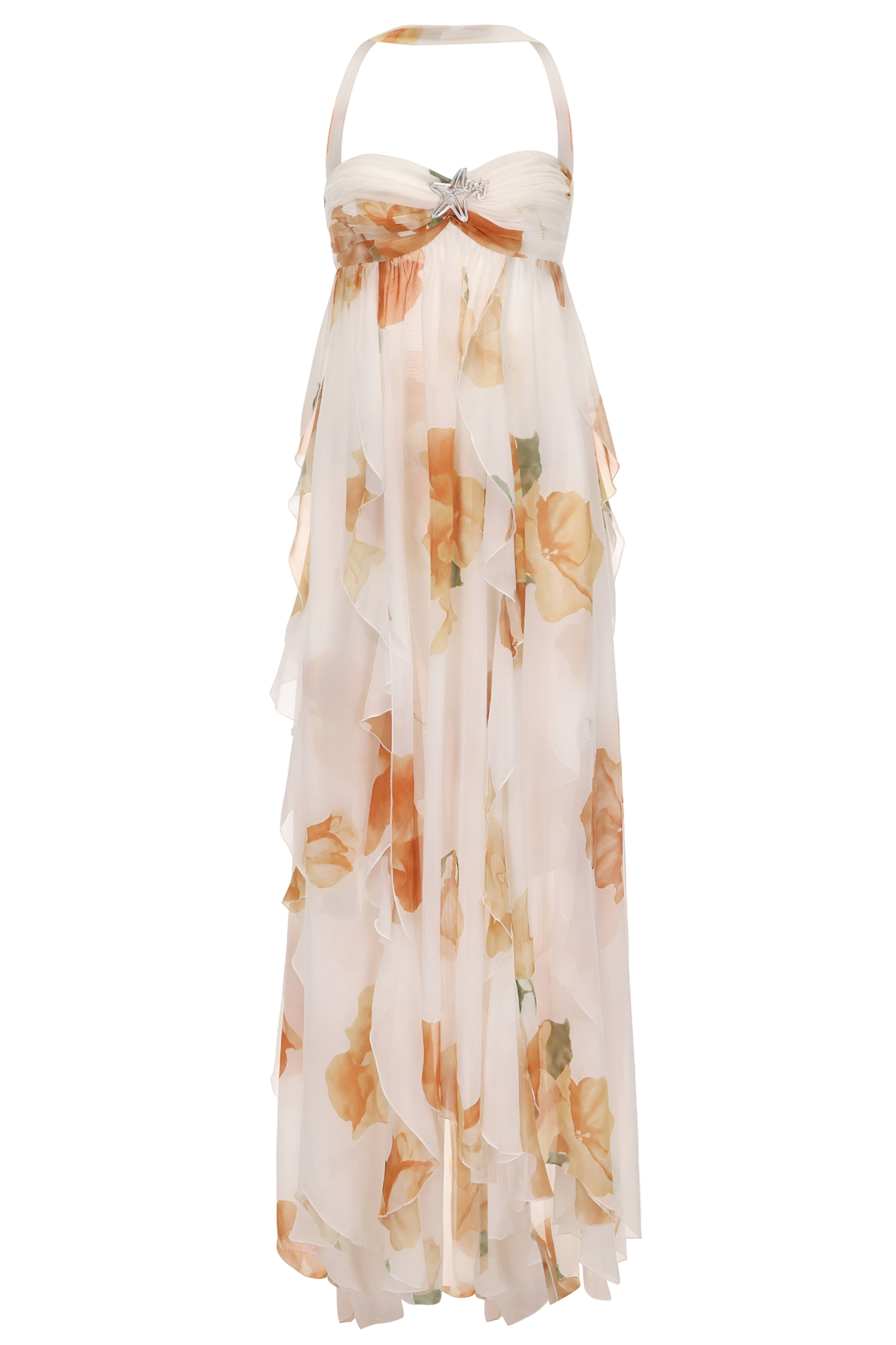 Damen Maxikleid Neckholder Empiretaille fließend – elegant für Hochzeit und Abend | Nia