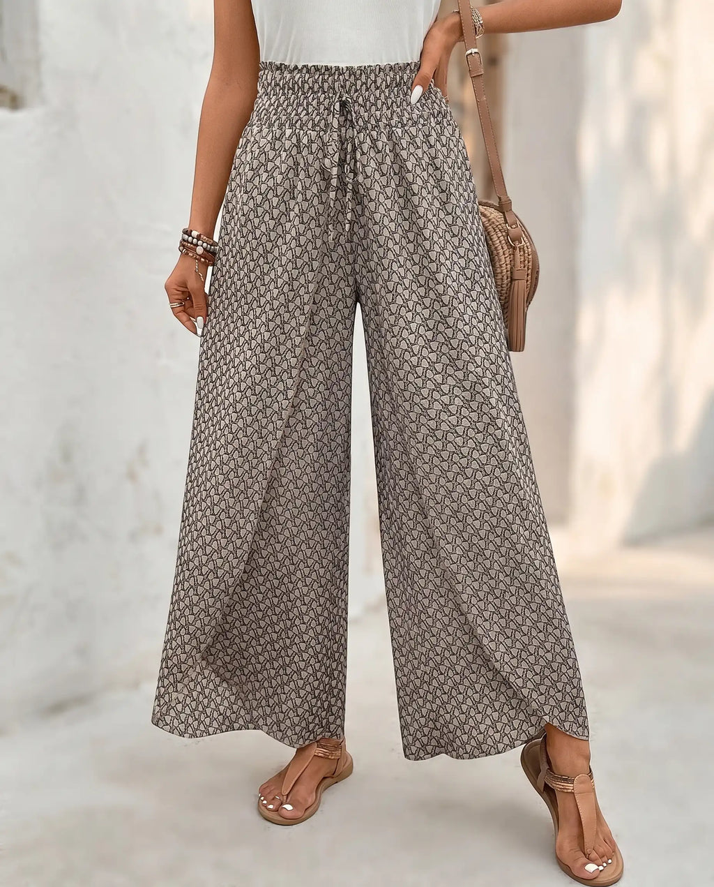 Damen Palazzohose hohe Taille – weites Bein mit fließendem Fall | Nika