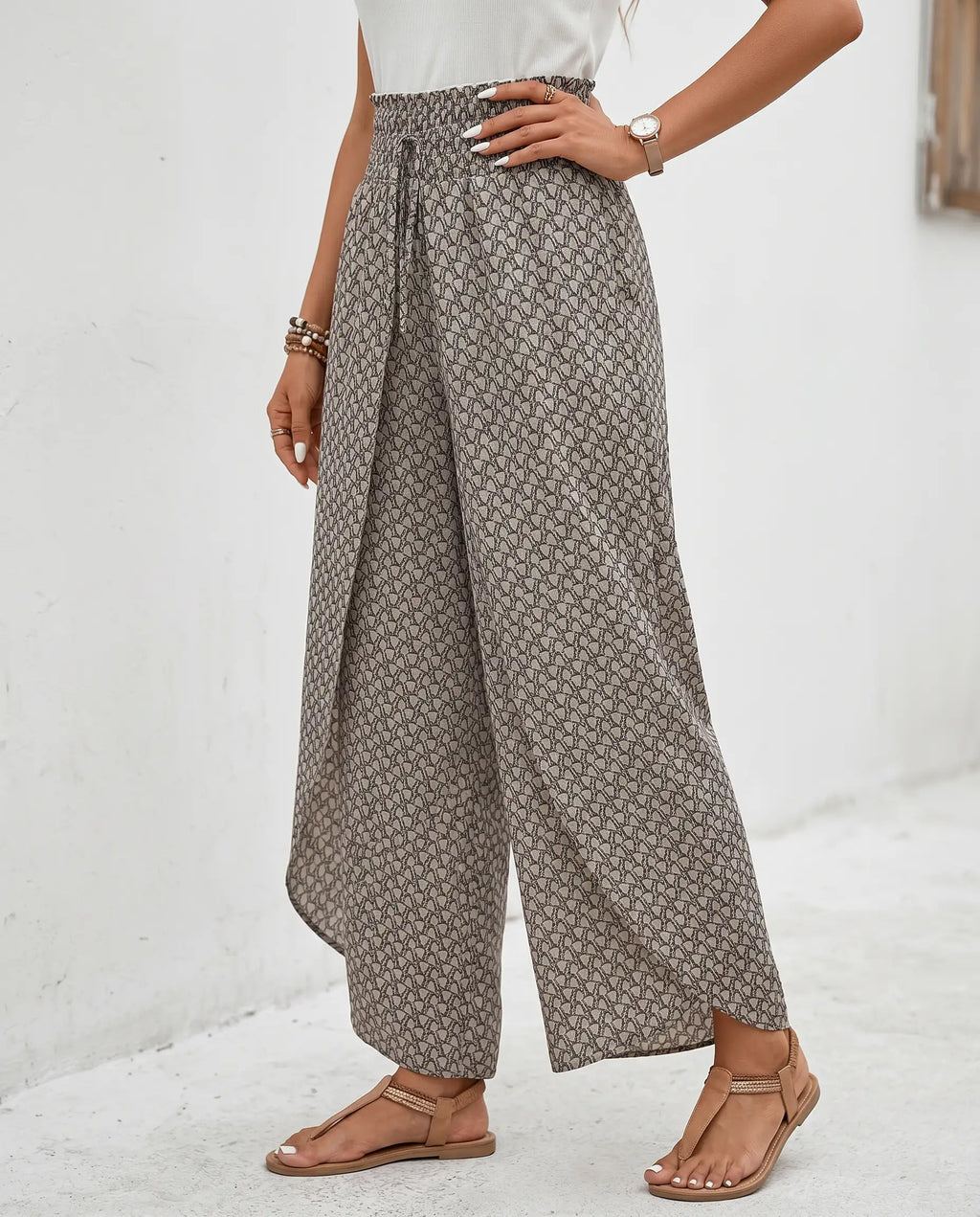 Damen Palazzohose hohe Taille – weites Bein mit fließendem Fall | Nika