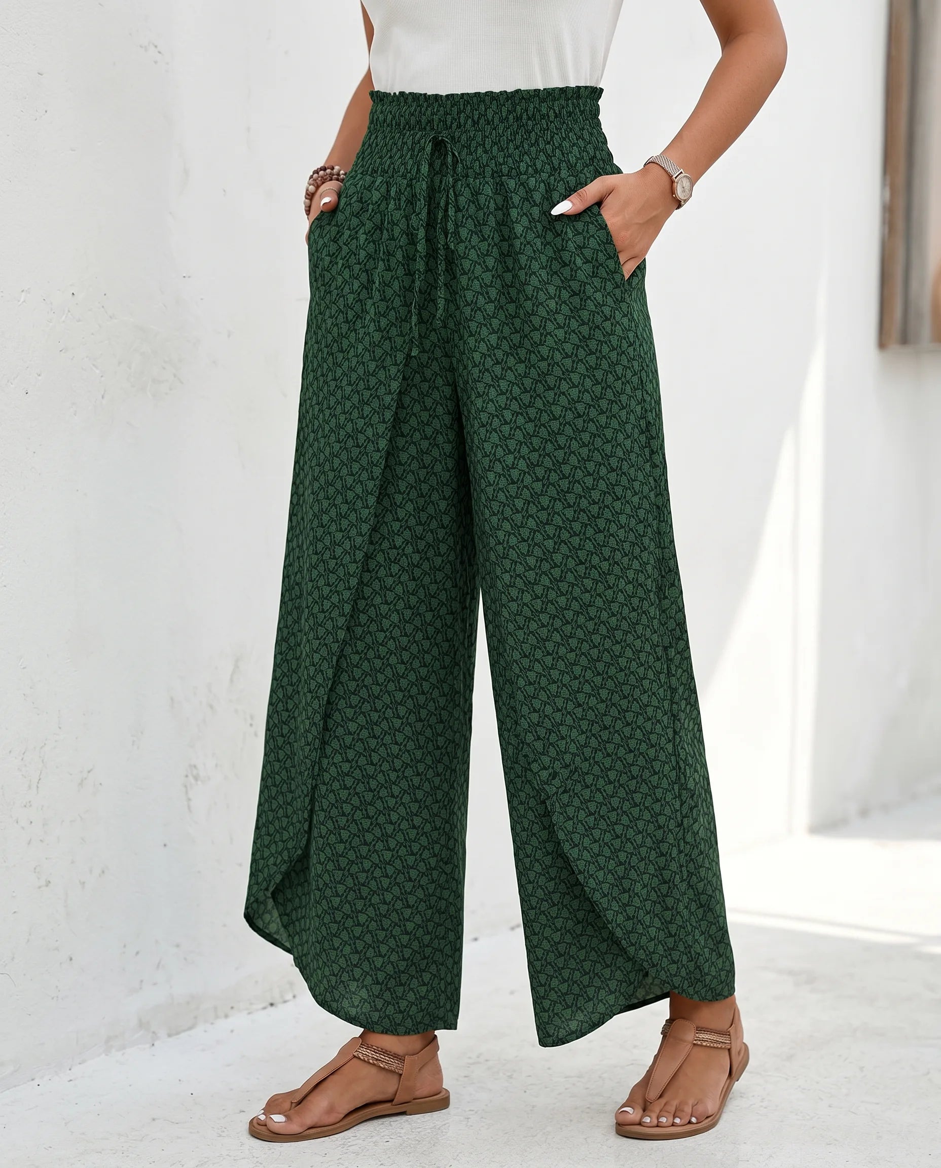 Damen Palazzohose hohe Taille – weites Bein mit fließendem Fall | Nika