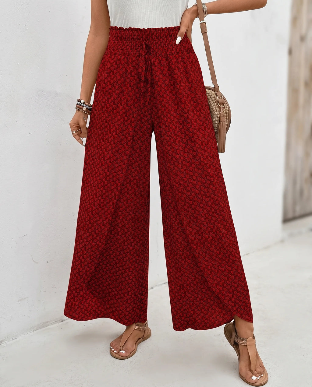 Damen Palazzohose hohe Taille – weites Bein mit fließendem Fall | Nika