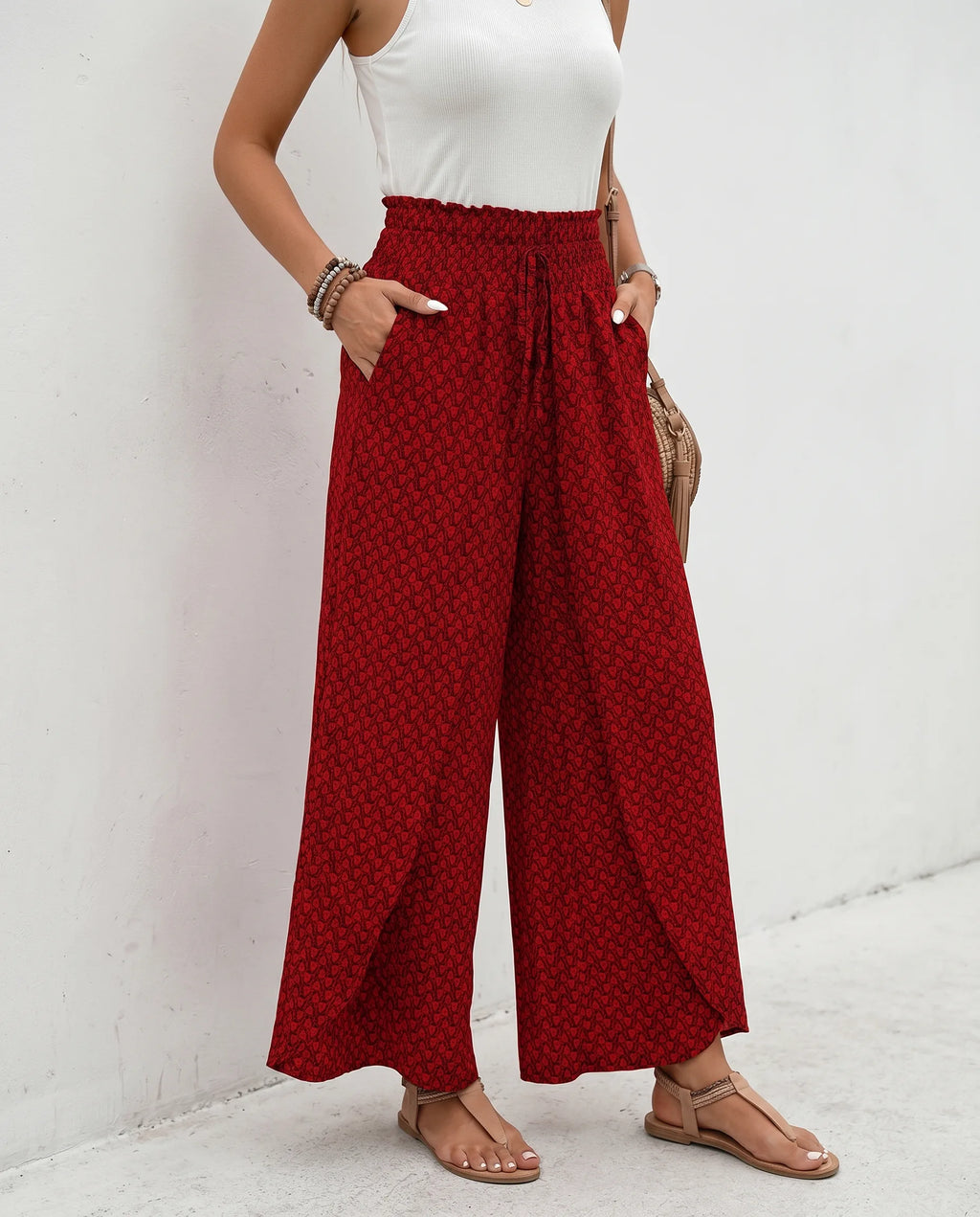 Damen Palazzohose hohe Taille – weites Bein mit fließendem Fall | Nika